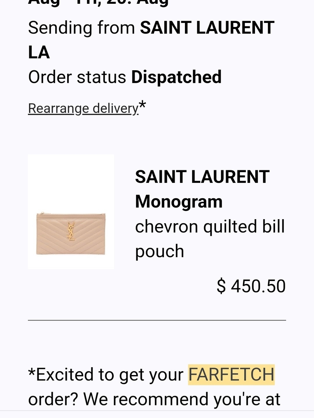 Saint Laurent Beige Quilted Leather Zip Pouch with Gold YSL Logo - Picture 3 of 4